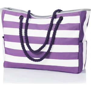 Grand Sac De Plage Imperméable Avec Fermeture Éclair, Sac De Voyage Pour Femme, Sac À Bandoulière Pour La Piscine, La Plage, Les Vacances, Le Shopping, La Gym, Le Pique-Nique[H2401] - Neuf