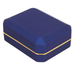 Boite a bijoux avec flocage lumineux a l'interieur, rangement pour bagues, pendentifs, coffret cadeau pour fiancailles, mariage, bleu - Neuf