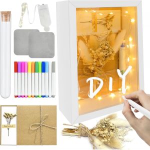 Cadeaux de mariage,Cadeaux de mariage pour les mariés, Emballage cadeau,Cadeau mariage avec coffret en bois,Fleurs séchées,Tube à essai,Luminaires,Stylo,Anniversaire de mariage - Neuf