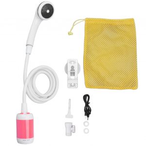 HJLIAN Douche electrique portable pour camping, spa, lavage de voiture, bain d'animaux, arrosage de plantes et legumes, rose - Neuf