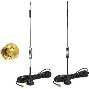 Antenne 4G LTE Intérieur Mimo SMA Mâle 7dBi Base Magnétique pour Orange,SFR,Bouygues Telecom,Free Mobile 4G LTE Routeur Passerelle Modem Point d'accès,2Paquets - Neuf