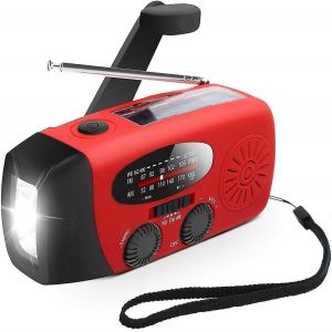 Radio d'urgence solaire NOAA pour les urgences et les ménages avec radio AM / FM Lampe de poche SOS Alarme portable et rechargeable - Neuf
