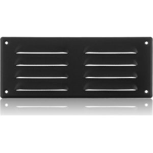 260x105mm Grille de Ventilation en Acier Anthracite avec Moustiquaire - Grilles d'aération Métallique - Neuf