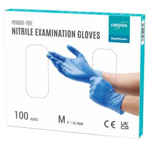 Lot De 100 Gants Jetables En Nitrile-Non Poudr&eacute;s-Sans Latex-Non St&eacute;riles-Sans Latex-Bleu Oc&eacute;an.[H92] - Neuf