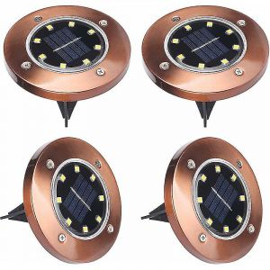 Lampes Solaires De Jardin, 8 Lampes Solaires Led D'ext&eacute;rieur, &Eacute;clairage De Chemin, &Eacute;clairage Ext&eacute;rieur, Lampes De Sol, &Eacute;tanches, &Eacute;clairage Paysager Solaire Avec Poteau De Terre - Neuf