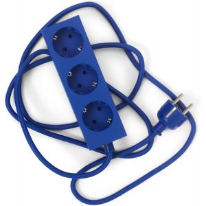 Barrette de prises Power Bar 2 m avec sol magn&eacute;tique (Bleu) - Barre de prises multiples &eacute;l&eacute;gante et pratique 3 prises magn&eacute;tiques - Multiprise magn&eacute;tique 3 prises - Barre de prises 3 voies - Neuf