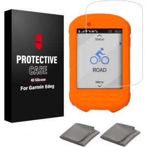 Kal-Cnc Coque De Protection En Silicone Pour Garmin Edge 530 830 130 1030 Film Protecteur D'écran En Verre Trempé Pour Garmin Edge 530 830 130 1030 Film Anti-Rayures Haute Définition Couverture Compl - Neuf