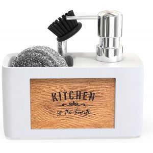ERYI-Distributeur Savon Cuisine Porte Eponge Blanc - Distributeur Liquide Vaisselle Cuisine - Distributeur De Savon Liquide - Soap Dispenser - Distributeur Produit Vaisselle - Neuf