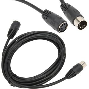 C&acirc;ble D'extension de Clavier MIDI DIN 5 Broches, C&acirc;ble Adaptateur M&acirc;le &agrave; Femelle, Plug and Play, pour Piano &eacute;lectronique MIDI Guitare 9.8ft - Neuf