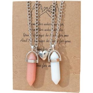 Lot De 1 Collier Personnalis&eacute;, Collier Coeur, Collier Pour Femme, Collier D'amiti&eacute;, Collier Couple, Cadeau Parfait Pour Femme, Fille, Couple, Famille - Neuf