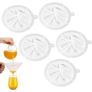 Cmws-Tamis Cuisine, 5 Pièces Tamis Filtre Alimentaire 120/200/300/400/450 Mailles Filtres En Nylon Passoire Fine Pour Filtrer Les Huiles,Café,Vin,Jus,Lait De Soja - Neuf