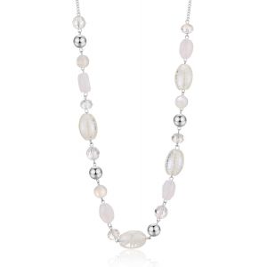 Long Collier De Perles En Pierre Pour Femmes Collier De Cha&icirc;ne En Argent Avec Cristaux De Coquillage Bijoux De Mode Cadeau No&euml;l Pour Maman - Neuf
