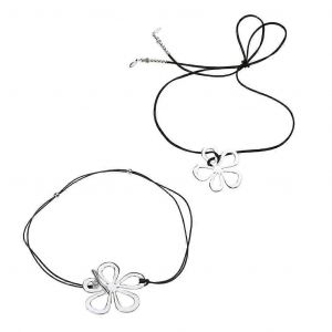 2pcs Collier Pendentif Fleur Choker Collier Colliers Clavicule Chaîne Bijoux - Neuf