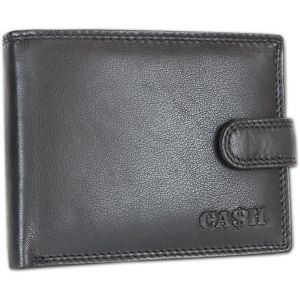 Portefeuille Homme avec loquet-Cuir véritable-Noir - Neuf