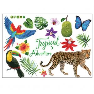 Hjlian Autocollants Muraux Motif Foret Tropicale Pour Decoration De Maison, Chambre A Coucher, Entreprise, Sk7170 - Neuf