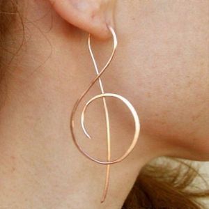 Musique Tendance Symbole Boucles D'oreilles Pour Femmes Simple Clé De Sol Note Boucle D'oreille Mode Personnalité Tempérament Bijoux Féminins 1pair - Neuf