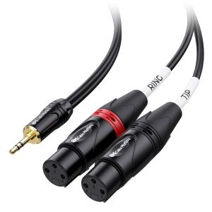 Câble 3,5mm TRS vers 2 XLR 1,8m,câble double XLR femelle vers jack 3,5mm,câble de connexion mâle-femelle Aux vers XLR double - Neuf