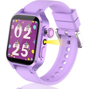 32 Jeux Montre Connect&eacute;e Enfant, Montre Intelligente Enfant Avec 3 Mode Sportifs, Livres Audio&Cartes D'&Eacute;tude, Mode &Eacute;cole, 13 R&eacute;veils, Podom&egrave;tre, Mp3, Cam&eacute;ra, Torche, Cadeaux Des Fille Garco[Z1369] - Neuf