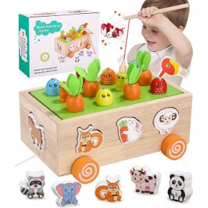 ChenQuanSarl-Montessori Jouet Enfant 1 An, Jouet En Bois Éducatif Enfant, Jeux Montessori 1 2 3 Ans,Cadeau Enfant 1 An, Jeux Montessori 1 An, Jouet Bois Cadeau Fille Garcon 1 2 3 Ans, Jouets À Empile - Neuf