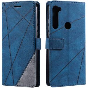 KAL-Coque Pour Moto One Fusion Plus, Etui En Cuir Pu Portefeuille Housse Fermeture Magn&eacute;tique Und Flip Pour Moto One Fusion Plus, Avec Fermeture Magn&eacute;tique, Bleu - Neuf