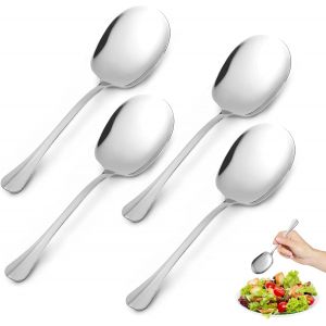 Kalanka-Cuill&egrave;re De Service En Acier Inoxydable Grande, 4 Pi&egrave;ces 25 Cm Cuill&egrave;res Service &Agrave; Long Manche Cuill&egrave;re &Agrave; Salade Cuill&egrave;res De Services Pour Banquet Buffet Restaurant H&ocirc;tels Parti - Neuf