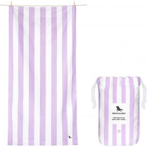 Serviette De Plage - Sechage Rapide, Sans Sable - Compacte, Legere - 100% Recyclee - Contient Un Sac - Cabana Light - Lombok Lilac - Large (160x90cm, 63x35)[Gra10534] - Neuf