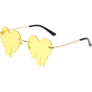 Lunettes de soleil vintage tendance et amusantes - En métal - Sans monture - Pour homme et femme - Style punk - Neuf