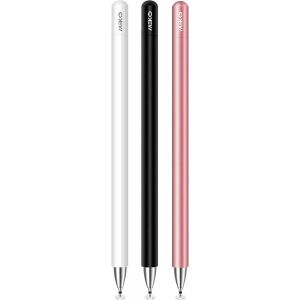 Stylet Universel 2 En 1, Stylet Pour Tablette Avec Capuchon Magnétique Et Pointe De Remplacement, 100% Compatible Avec Toutes Les Tablettes Tactiles Iphone Ipad(Or Rose+Noir+Blanc) - Neuf