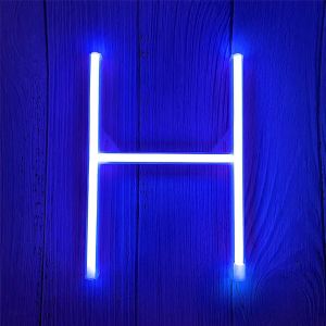 Lettres Lumineuses Led Néon Pour Chambre À Coucher, Anniversaire, Fête, Noël, Nouvel An, Décoration De Mariage - Fonctionne Avec Piles Et Usb - Bleu (H) - Neuf