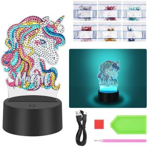 5d Diamond Painting Lampe, Kit De Bricolage Veilleuse, 7 Couleurs Veilleuse Pour Enfants, Licorne Led Creatif Diamand Painting Enfant Pour Filles Et Gar&ccedil;ons Chambre D&eacute;cor Cadeaux A[Vei9271110] - Neuf