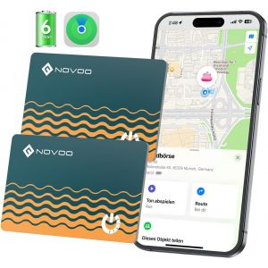 NouvelHorizonstore-Lot de 2 cartes de suivi de portefeuille intelligent Air Tag - Bluetooth - 1,6 mm - Dur&iquest;&iquest;e de vie de la batterie : 6 ans - Compatible avec Apple O&iquest;&iquest; est ? Application (iOS uniquement - Neuf
