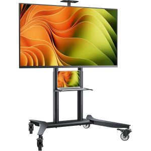 VornixorSarlshop-Support TV roulettes pour 55-90 Pouces Ecran, Pied TV Roulette Poids jusqu'&agrave; 75 kg - Meuble TV sur roulettes VESA 200x200 - VESA 800x600/Ecran Mobile sur Pied Hauteur R&eacute;glable TS1871 - Neuf