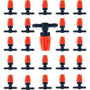 Lot de 24 pulvérisateurs à buse réglable (entièrement formé) avec bouche plate 4/7 pour système d'arrosage - Neuf