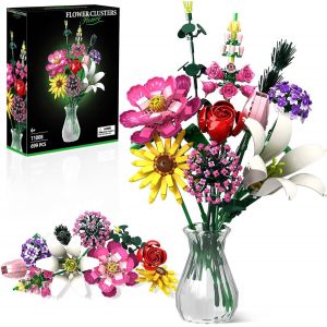 lbgwp60-Kit De Construction De Bouquet De Fleurs 699 Pièces - Décoration Unique À Faire Soi-Même - Cadeaux Pour La Fête Des Mères, Un Anniversaire, La Saint-Valentin, Un Anniversaire De Mariage - Jou - Neuf