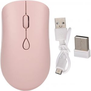 Souris sans Fil Bluetooth, Double Modes Bluetooth 5.2 et 2.4G sans Fil 1600 DPI Souris D'ordinateur avec Récepteur USB, Souris Silencieuse Rechargeable (Rose) - Neuf