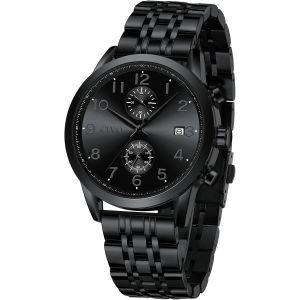 Gouts Et Couleursmontre Homme Bracelet Acier Montre Chronographe Grand Etanche 3atm Date Mouvement À Quartz - Neuf