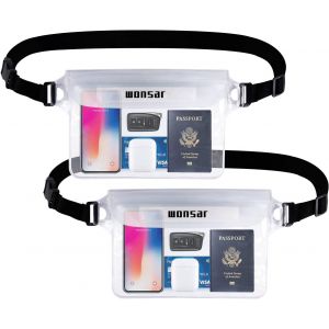 KALANKA-2Pcs Pochette Étanche, Sac Etanche avec Sangle Réglable, Pochette Telephone Portable, Pochette Etanche Plage Accessoire, pour Natation, Rafting, Kayak, Canotage, Camping - Neuf