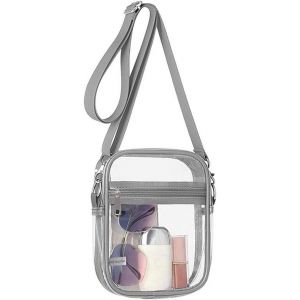 nzqaf-Sac à Bandoulière Transparent Sacoche Femme Sac Zippé Transparent Pochette à Bandoulière Imperméable PVC Sacoche Bandoulière Concert Sacoche Transparente Plage Sac Approuvé Stade - Neuf