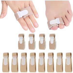 Kalanka-12pcs Bandages Pour Orteils, Redresseur D'orteil, Orteils Attelle, Attelles D'orteils Pour Chevauchement Des Orteils, Pinces Cass&eacute;es, Chevauchantes, Courb&eacute;es - Neuf
