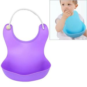 Bavoir Pour B&eacute;b&eacute; En Silicone Imperm&eacute;able-Tablier D'alimentation Enroulable Pour Les Tout-Petits,Violet Violet - Neuf