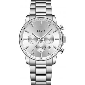 Eryi-Montre Chronographe Bracelet Homme Analogique Quartz Design Mode Cadeau - Neuf