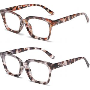 Lunettes De Lecture Pour Homme Et Femme - Cadre Carré Surdimensionné Avec Charnière À Ressort - Confortable - Aide À La Lecture - Lunettes De Blocage De La Lumière Bleue - Neuf
