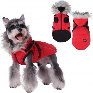 Dog Winter Jacket Winter Jacket Stretchy Jacket With Harness Double D Ring Dog Coat Dog Coat Reflective Stripes Dog Winter Jacket Zipper Dog Jacket For Dogs - Neuf