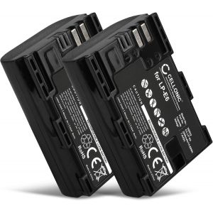 2X ® Batterie Compatibile Con Canon EOS 5D Mark II III IV EOS 5DS EOS 60D 6D Mark II EOS 70D EOS 7D Mark II EOS 80D EOS 90D EOS Ra R E5 WFT-E7 E5 XC10 XC15, LP-E6 LP-E6N 2000mAh Accu Rechange - Neuf