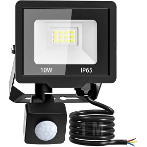 Sansh-Projecteur Led Exterieur Detecteur De Mouvement 10w, Étanche Spot Led Extérieur, Eclairage Exterieur Pour Patio Jardin Garage Cour Entrepôt Blanc Froid - Neuf