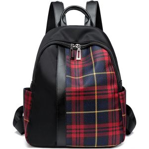 ChenQuanSarl-Sac À Dos Femme Design Sac A Dos Antivol Carreaux Sac À Dos Grand Oxford Imperméable Loisir Daypack Pour College Voyage Rouge - Neuf