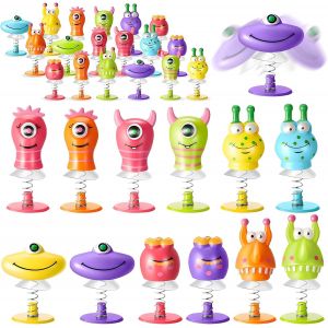 Rvkal-18pcs Petit Jouet &Agrave; Ressort,Jouets Sauteurs De No&euml;l,Enfant Jumping Toys,Jouet Pop-Up De No&euml;l,Pour Maison,Bureau,&Eacute;cole (Couleur Al&eacute;atoire) - Neuf