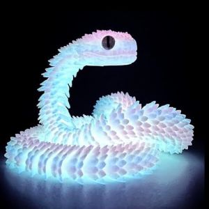 KAL-Jouets D'Animaux Imprimés En 3D, Jeu De Serpent Imprimé En 3D, Ornement De Bureau, Statue De Serpent, Jouet Mobile Serpent, Jouet À Presser Pour L'Autisme/Tdah (75, Arc-En-Ciel) - Neuf