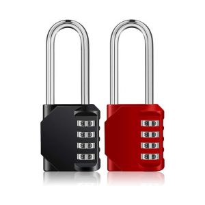 Cadenas &agrave; combinaison &agrave; anse longue et &eacute;tanche &agrave; 4 chiffres pour une utilisation en ext&eacute;rieur - S&eacute;curisez vos objets de valeur avec style et durabilit&eacute; ! - Neuf