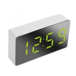 Mini r&eacute;veil de bureau num&eacute;rique avec miroir LED et temp&eacute;rature,USB,pour table de chevet,horloge de voyage pour chambre &agrave; coucher - Neuf